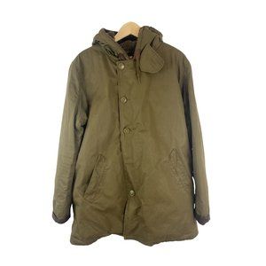 J. Crew Mens Falmouth Parka Sherpa Lined Green Size L Style 03761
